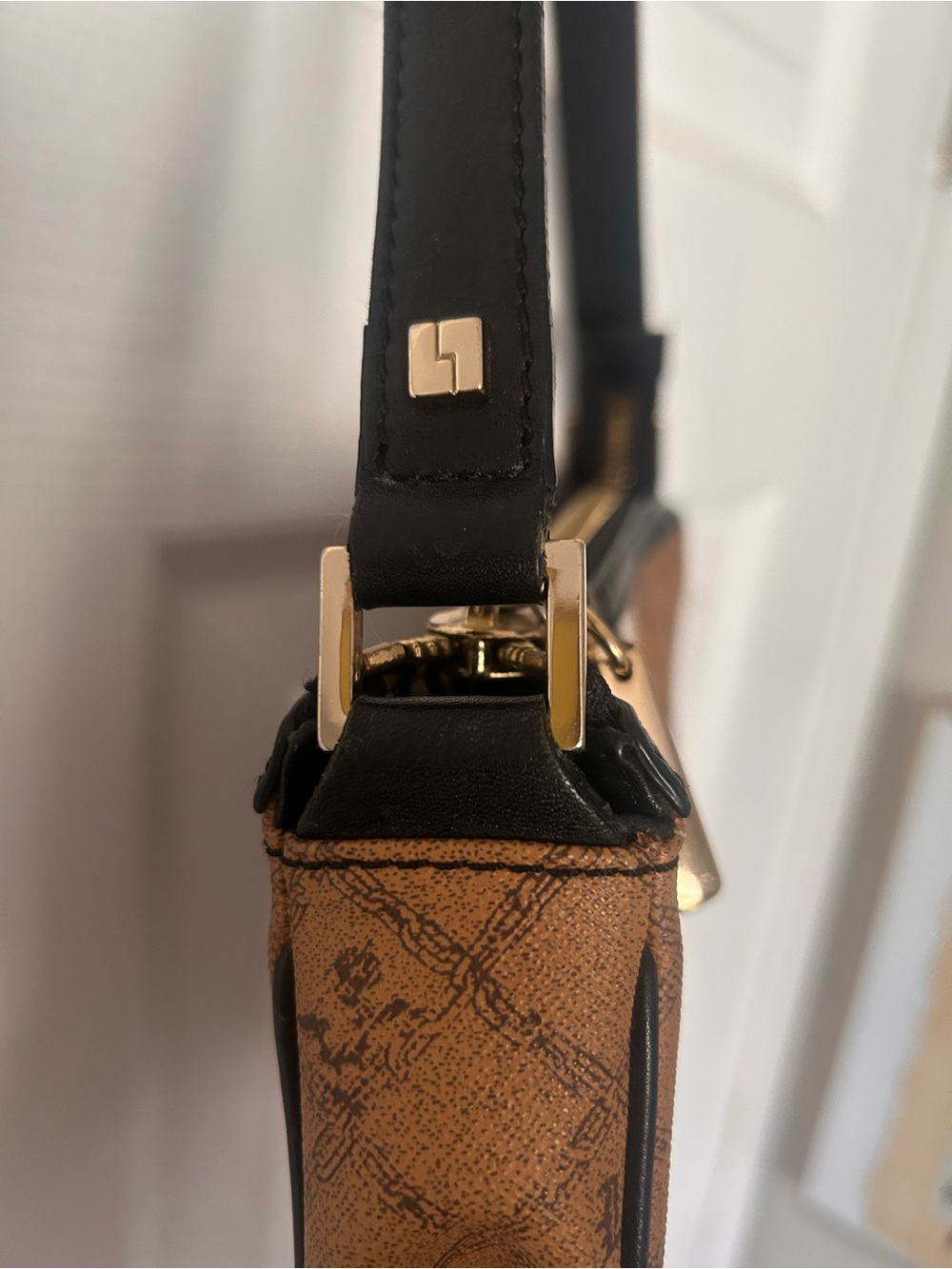 L.A.M.B. Brown Mini Shoulder Bag with Cream Stripe - Picture 4 of 8